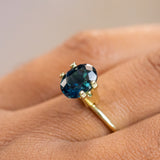 2.38CT OVAL NIGERIAN SAPPHIRE, DEEP OCEAN BLUE WITH GROWTH LINES, 8.59X6.9X4.82MM, UNTREATED