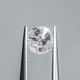 1.02CT ROUND BRILLIANT SALT AND PEPPER DIAMOND, WHITE SILVERY WITH SPECKLES, 6.43X3.96MM