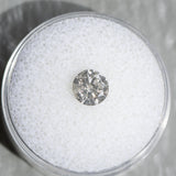 1.00CT ROUND BRILLIANT SALT AND PEPPER DIAMOND, GLITTERY GREY, 6.29X3.78MM