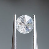 0.97CT ROUND BRILLIANT SALT & PEPPER DIAMOND, OPALESCENCE CLOUDS WITH SPECKLES, 6.32X3.72MM