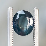 2.30CT DOUBLE CUT OVAL BUFF TOP SAPPHIRE, TEAL BLUE AND PARTI GREEN, 7.90X6.82X4.30MM