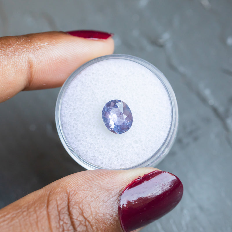 1.97CT ROVAL SRI LANKAN SAPPHIRE, LILAC, 8.47X7.16X4.08MM, UNTREATED