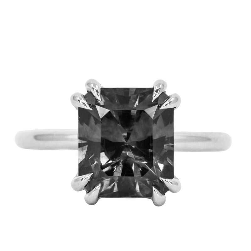 Plain Double Prong Evergreen Solitaire, Stackable - Setting