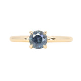 0.98ct Deep Teal Blue to Purple Montana Sapphire Low Profile 4 Prong Solitaire in 14k Yellow Gold