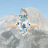 2.07ct Unheated Madagascar Marquise Sapphire Low Profile 6 Prong Solitaire in 14k Yellow Gold