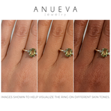 1.31ct Untreated Oval Lemon-Lime Australian Sapphire and Princess Cut Diamond Rapids Low Profile Ring in 14k Yellow Gold
