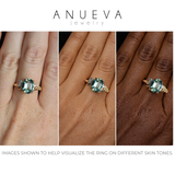 3.07ct Untreated Oval Madagascar Sapphire in Wandering Vine Low Profile 4 Prong Setting with Diamonds in 14k Yellow Gold