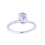 1.67ct Untreated Montana Sapphire Evergreen Carved 4 Prong Solitaire in Platinum