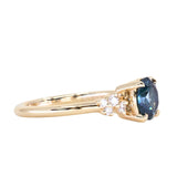 1.35ct Round Blue and Montana Sapphire and Diamond Starry Night Low Profile Solitaire in 14k Yellow Gold