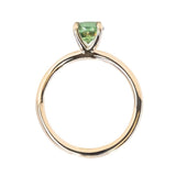 0.98ct Round Green Madagascar Sapphire Classic 4 Prong Solitaire in 14k Yellow Gold