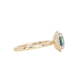 1.53ct Parti Cushion Untreated Madagascar Sapphire Antique-Style Diamond Halo Ring in 14k Yellow Gold