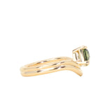 1.65ct Emerald Cut Color Shifting Madagascar Sapphire Prong Set Ripple Contour Solitaire in 14k Yellow Gold