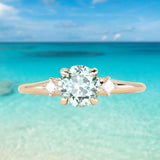 1.12ct Untreated Light Blue Montana Sapphire and Princess Cut Diamond Rapids Low Profile Ring in 14k Yellow Gold