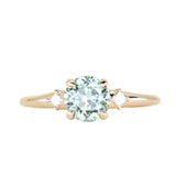 1.12ct Untreated Light Blue Montana Sapphire and Princess Cut Diamond Rapids Low Profile Ring in 14k Yellow Gold