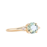 1.12ct Untreated Light Blue Montana Sapphire and Princess Cut Diamond Rapids Low Profile Ring in 14k Yellow Gold