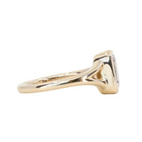 1.36ct Unique Cushion Cut Grey Champagne Diamond Split Shank Bezel Set Ring in 14k Yellow Gold