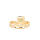 1.65ct Emerald Cut Color Shifting Madagascar Sapphire Prong Set Ripple Contour Solitaire in 14k Yellow Gold
