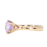 2.0ct Oval Lavender Sri Lankan Oval Sapphire Low Profile Six Prong Split Shank Solitaire in 14k Yellow Gold