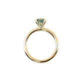 1.30ct Untreated Precision Cut Round Light Teal Montana Sapphire Classic 4 Prong Solitaire in 18k Yellow Gold