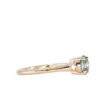 1.12ct Untreated Light Blue Montana Sapphire and Princess Cut Diamond Rapids Low Profile Ring in 14k Yellow Gold