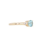 0.81ct Blue Montana Sapphire and Princess Cut Diamond Rapids Low Profile Ring in 14k Yellow Gold