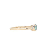 0.81ct Blue Montana Sapphire and Princess Cut Diamond Rapids Low Profile Ring in 14k Yellow Gold