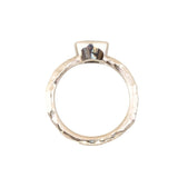 1.13ct Cushion Cut Rock Creek Montana Sapphire Low Profile Bezel Ring with Evergreen Texture and Milgrain in 14k Yellow Gold