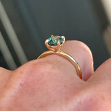 1.51ct Oval Teal Blue Madgascar Sapphire Classic Four Prong Solitaire in 14k Yellow Gold