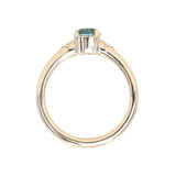 0.81ct Blue Montana Sapphire and Princess Cut Diamond Rapids Low Profile Ring in 14k Yellow Gold