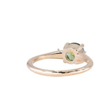 1.15ct Untreated Australian Parti Sapphire and Princess Cut Diamond Rapids Low Profile Ring in 14k Yellow Gold