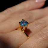 1.43CT ROUND MADAGASCAR SAPPHIRE, OPALESCENT BLUE, 7.1X3.9MM