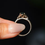 1.64ct Teal Blue Oval Montana Sapphire and Diamond Starry Night Stackable Solitaire in 14k Yellow Gold