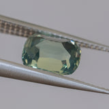 2.60CT ELONGATED CUSHION MADAGASCAR SAPPHIRE, MINTY BLUE GREEN GREY, UNTREATED, 8.5X6.5MM
