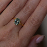2.60CT ELONGATED CUSHION MADAGASCAR SAPPHIRE, MINTY BLUE GREEN GREY, UNTREATED, 8.5X6.5MM