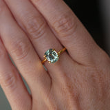 2.60CT ELONGATED CUSHION MADAGASCAR SAPPHIRE, MINTY BLUE GREEN GREY, UNTREATED, 8.5X6.5MM