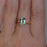 2.60CT ELONGATED CUSHION MADAGASCAR SAPPHIRE, MINTY BLUE GREEN GREY, UNTREATED, 8.5X6.5MM