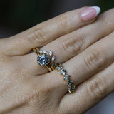 1.49ct Oval Untreated Montana Sapphire Scallop Cup Solitaire in 14k Yellow Gold