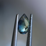 1.15CT PEAR NIGERIAN SAPPHIRE, PARTI BLUE YELLOW,  7.52X5.49X3.97MM, UNTREATED