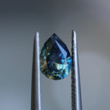 1.15CT PEAR NIGERIAN SAPPHIRE, PARTI BLUE YELLOW,  7.52X5.49X3.97MM, UNTREATED