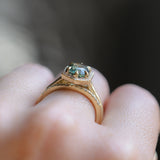 2.05ct Untreated Madagascar Oval Sapphire and Diamond Hexagon Stackable Halo in 14k Yellow Gold