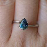1.15CT PEAR NIGERIAN SAPPHIRE, PARTI BLUE YELLOW,  7.52X5.49X3.97MM, UNTREATED