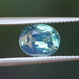 2.08CT OVAL MADAGASCAR SAPPHIRE, MEDIUM GLOWY CARIBBEAN BLUE GREEN, UNTREATED, 8.2X6.6X4.4MM