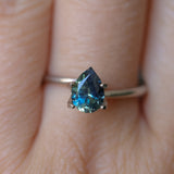 1.15CT PEAR NIGERIAN SAPPHIRE, PARTI BLUE YELLOW,  7.52X5.49X3.97MM, UNTREATED