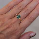2.08CT OVAL MADAGASCAR SAPPHIRE, MEDIUM GLOWY CARIBBEAN BLUE GREEN, UNTREATED, 8.2X6.6X4.4MM
