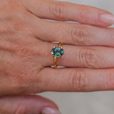2.08CT OVAL MADAGASCAR SAPPHIRE, MEDIUM GLOWY CARIBBEAN BLUE GREEN, UNTREATED, 8.2X6.6X4.4MM