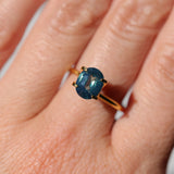 2.08CT OVAL MADAGASCAR SAPPHIRE, MEDIUM GLOWY CARIBBEAN BLUE GREEN, UNTREATED, 8.2X6.6X4.4MM