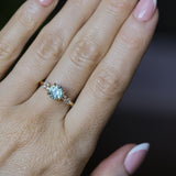 1.47ct Round Untreated Montana Sapphire and Diamond Starry Night Low Profile Solitaire in 14k Yellow Gold