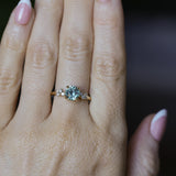 1.47ct Round Untreated Montana Sapphire and Diamond Starry Night Low Profile Solitaire in 14k Yellow Gold