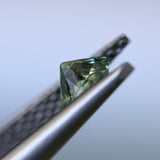 0.85CT ROUND PRECISION CUT MONTANA SAPPHIRE, LIGHT GREEN YELLOW, 5.55X3.70MM