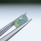 1.50CT CUSHION MADAGASCAR SAPPHIRE, OPALESCENT LIGHT GREEN AND GOLD, UNTREATED, 7.1X5.9X3.9MM